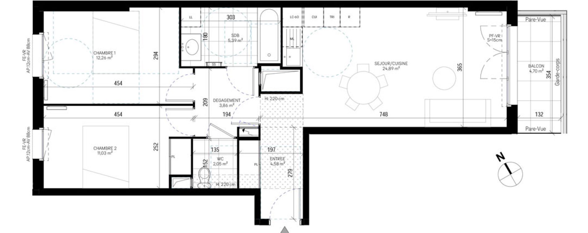 Appartement T3 de 64,06 m2 &agrave; Sannois Poirier baron