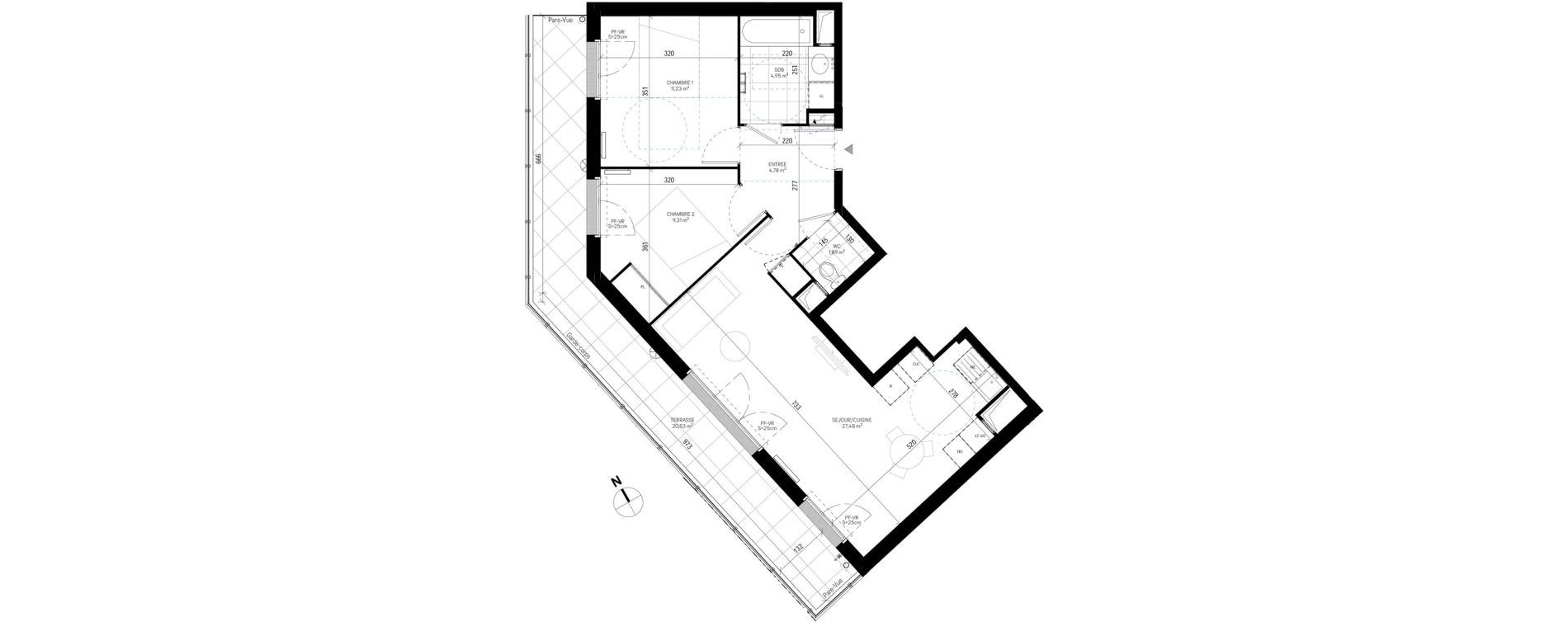 Appartement T3 de 59,64 m2 &agrave; Sannois Poirier baron