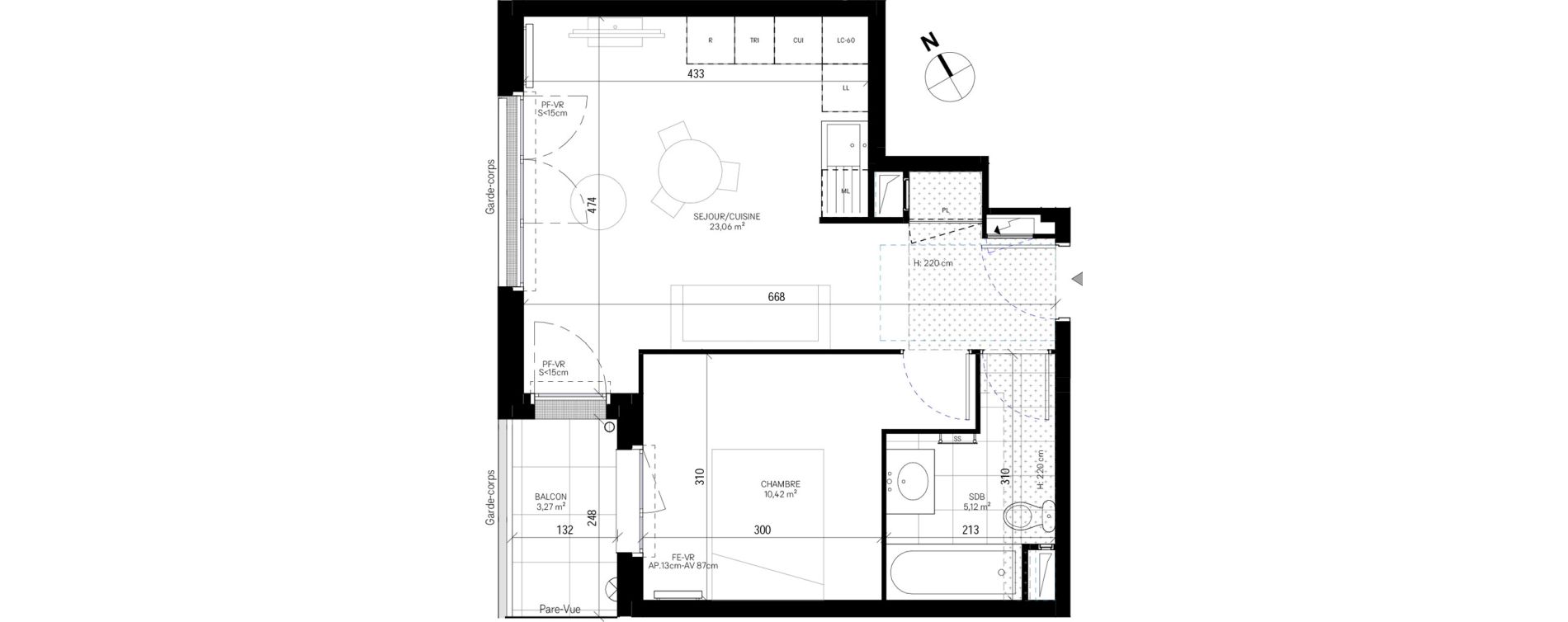 Appartement T2 de 38,60 m2 &agrave; Sannois Poirier baron