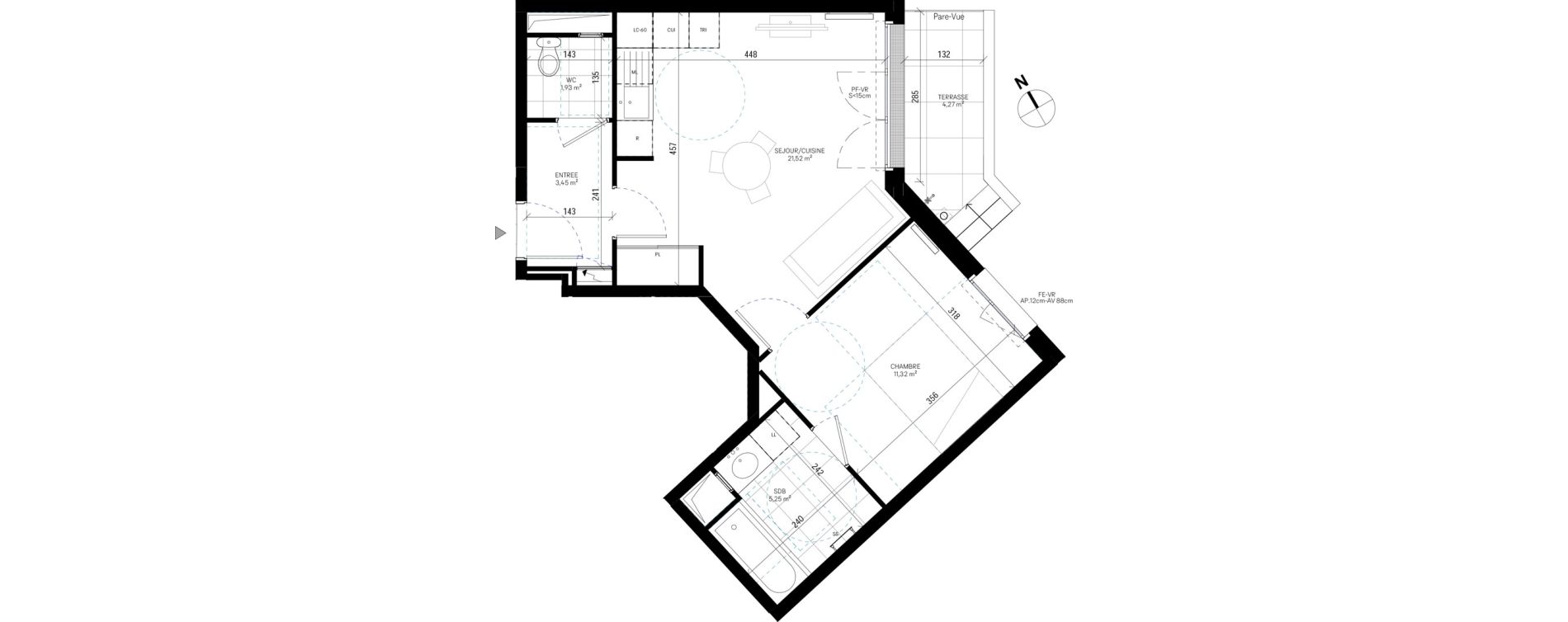 Appartement T2 de 43,47 m2 &agrave; Sannois Poirier baron