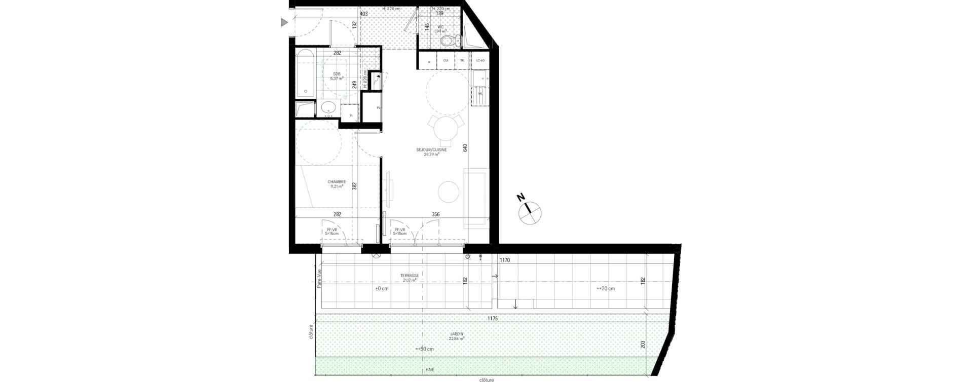 Appartement T2 de 47,36 m2 &agrave; Sannois Poirier baron