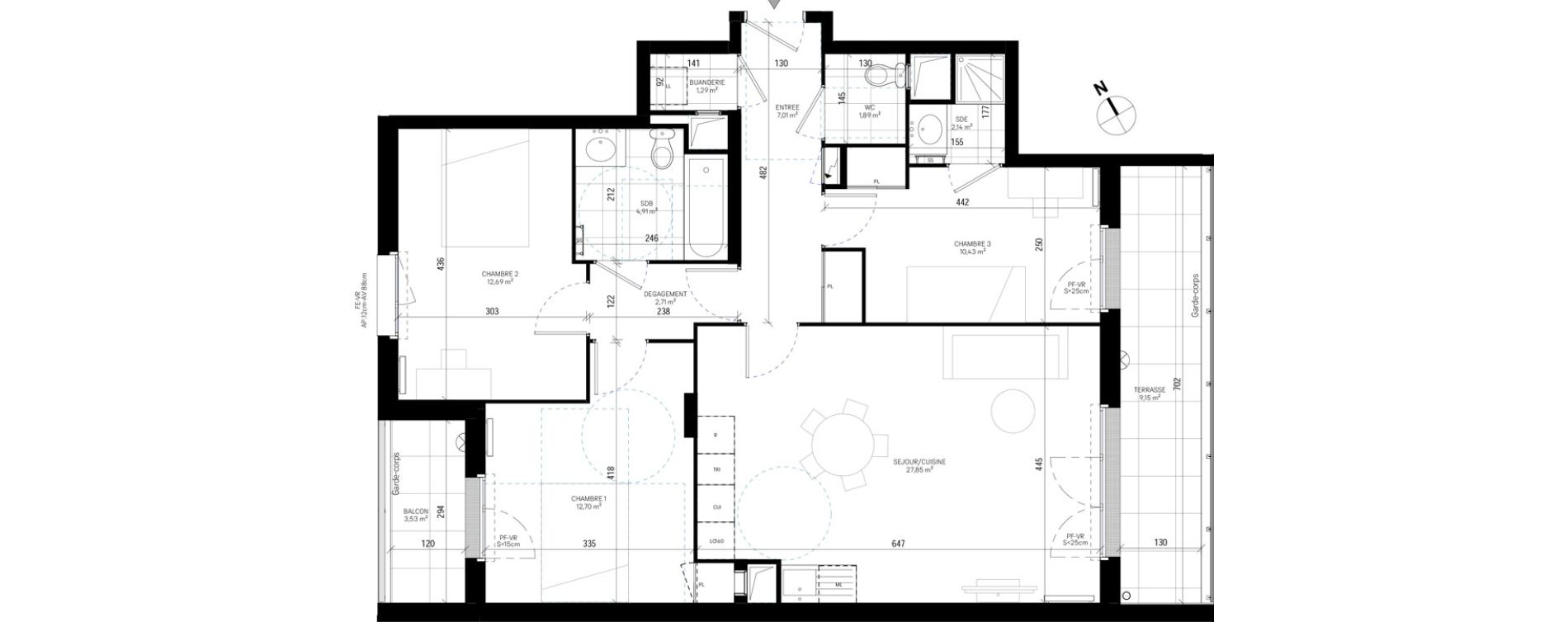 Appartement T4 de 83,62 m2 &agrave; Sannois Poirier baron