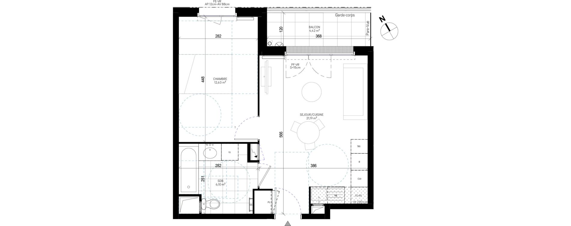 Appartement T2 de 39,92 m2 &agrave; Sannois Poirier baron