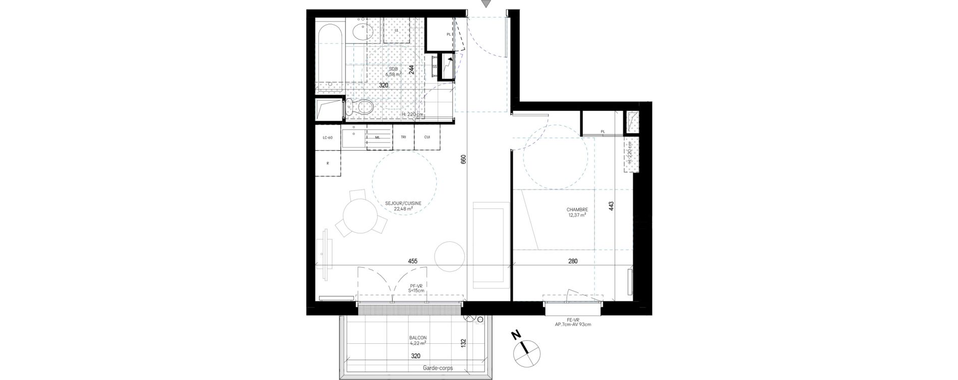 Appartement T2 de 41,43 m2 &agrave; Sannois Poirier baron
