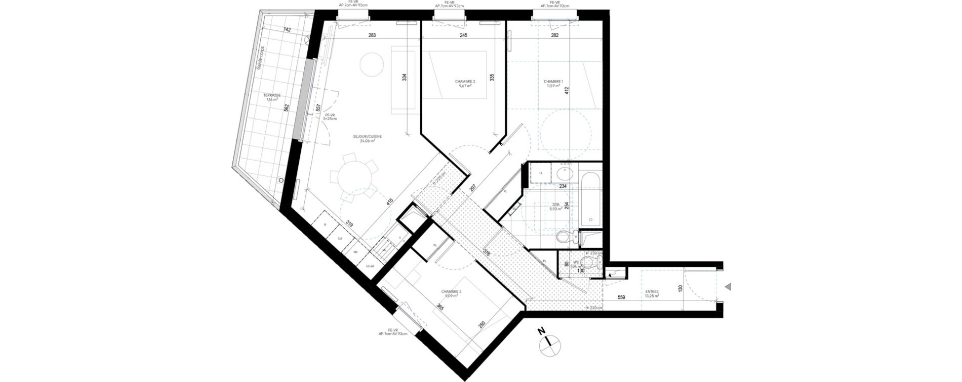 Appartement T4 de 74,63 m2 &agrave; Sannois Poirier baron