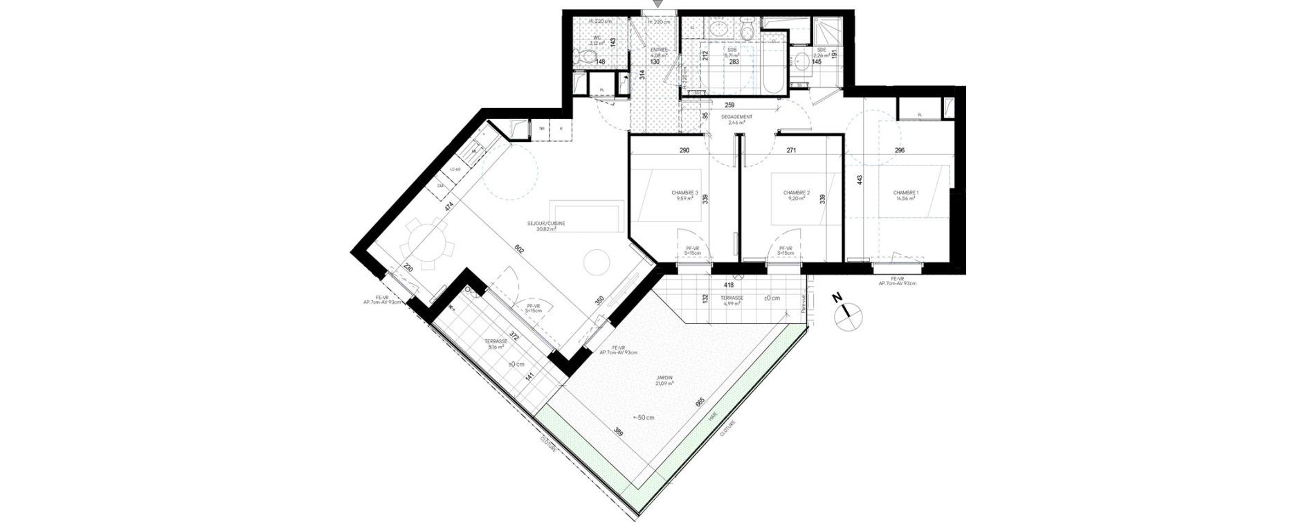 Appartement T4 de 80,80 m2 &agrave; Sannois Poirier baron