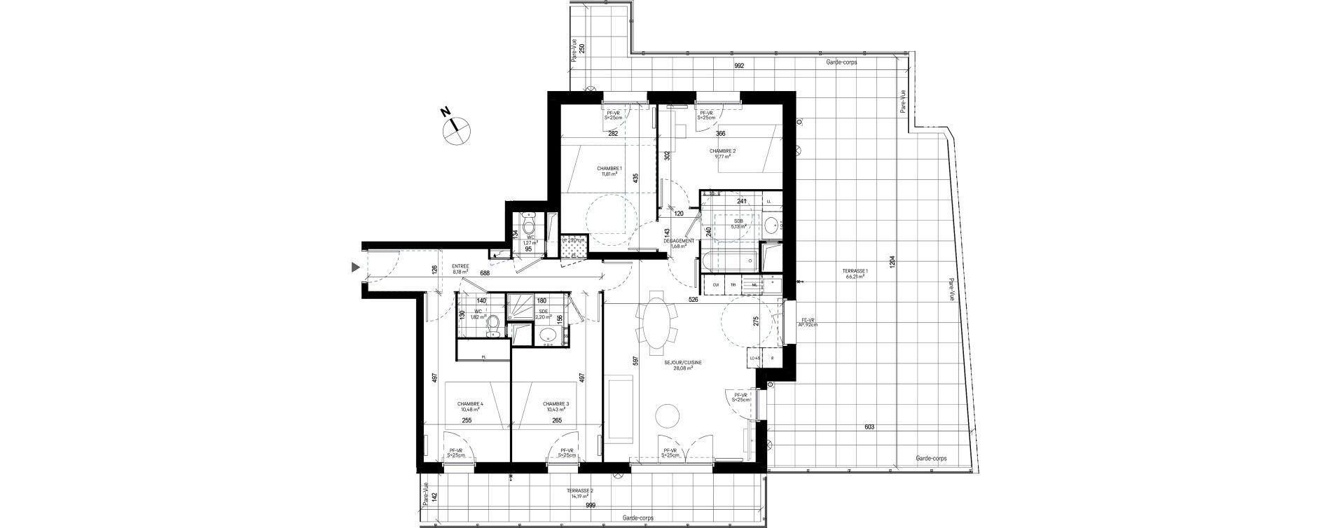 Appartement T5 de 90,85 m2 &agrave; Sannois Poirier baron