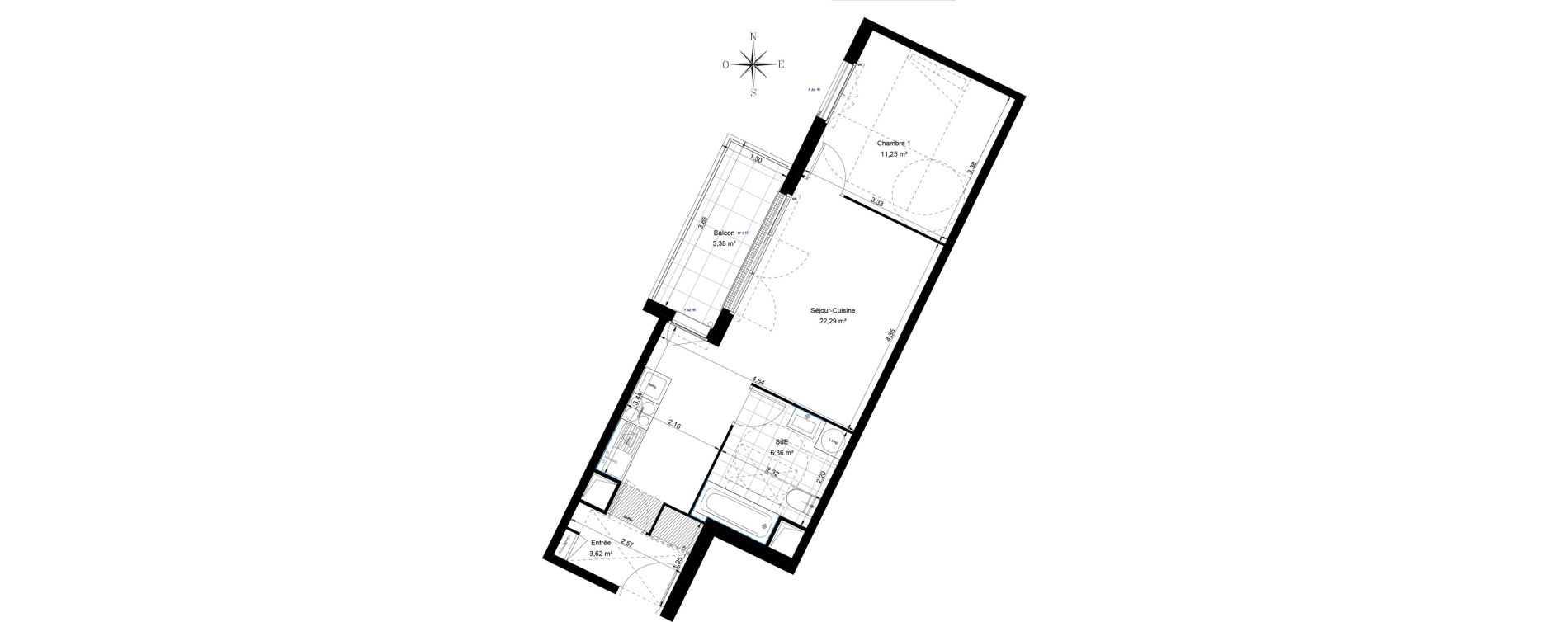 Appartement T2 de 43,51 m2 à Sannois Sannois voltaire