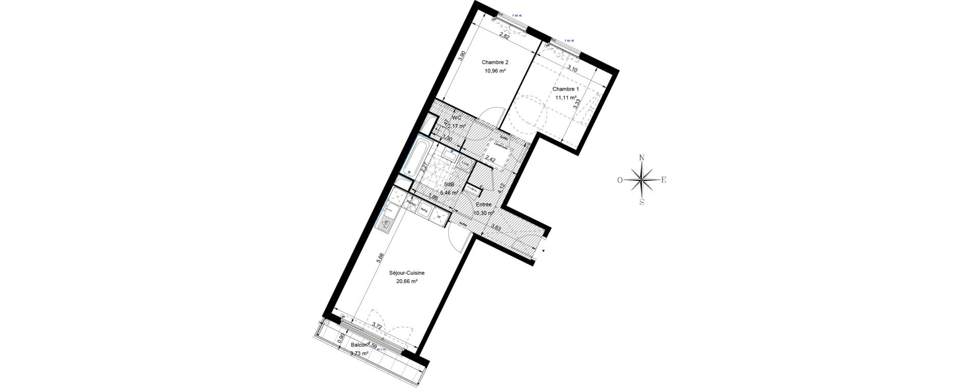 Appartement T3 de 60,65 m2 &agrave; Sannois Voltaire