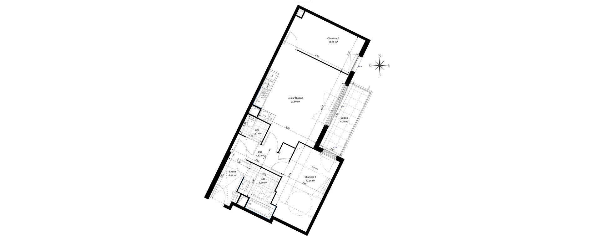 Appartement T3 de 63,17 m2 &agrave; Sannois Voltaire
