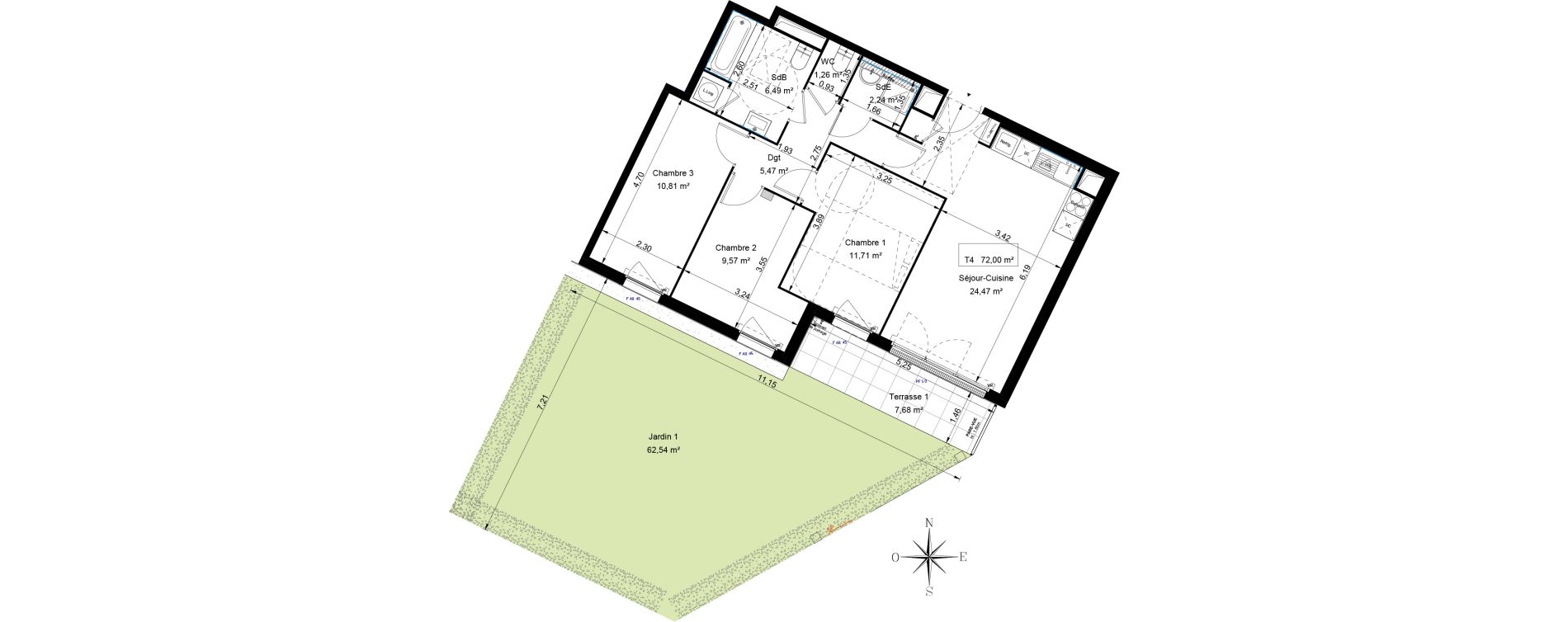 Appartement T4 de 72,00 m2 &agrave; Sannois Voltaire