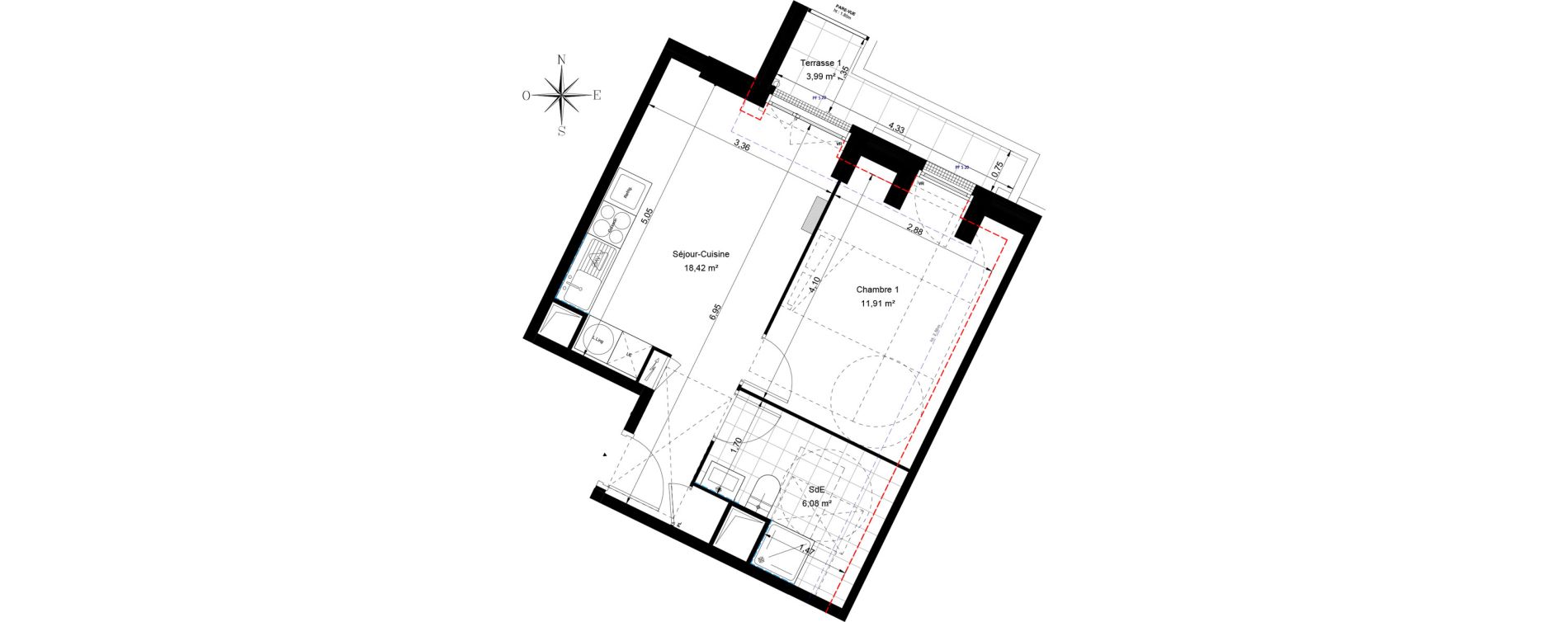 Appartement T2 de 36,41 m2 &agrave; Sannois Voltaire