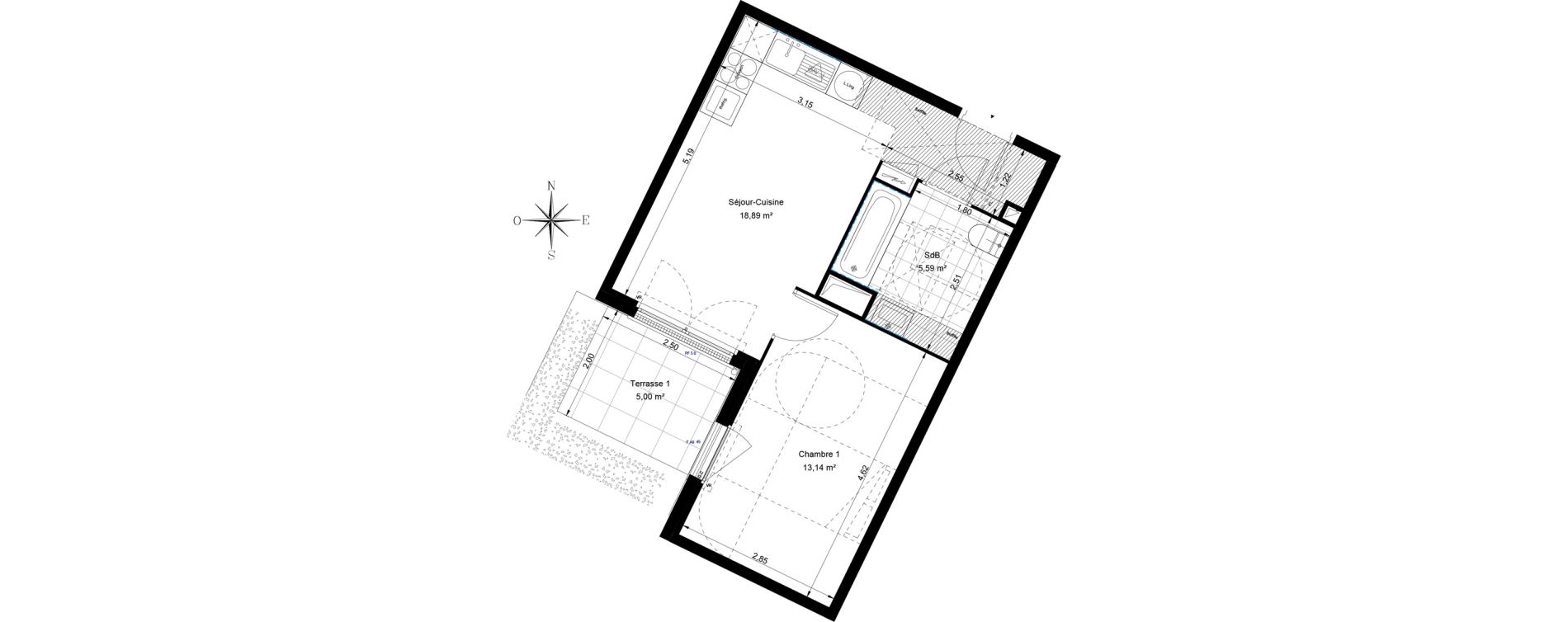 Appartement T2 de 37,62 m2 &agrave; Sannois Voltaire
