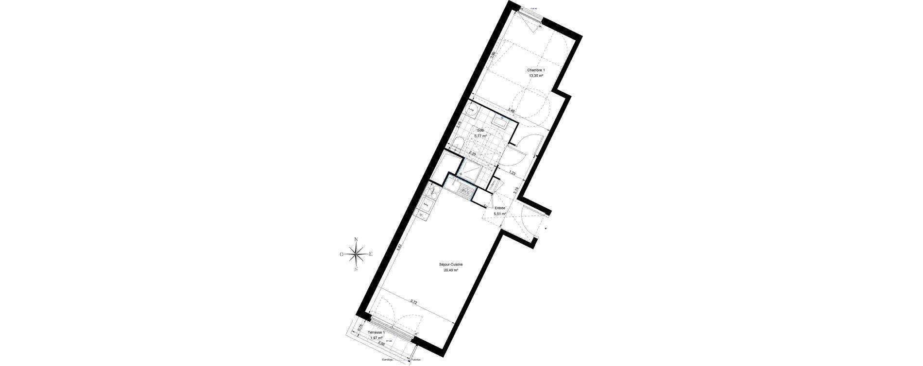 Appartement T2 de 45,04 m2 &agrave; Sannois Voltaire