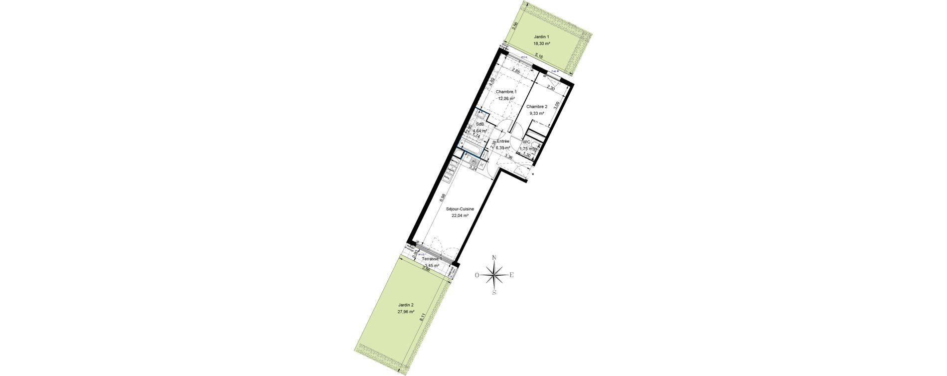Appartement T3 de 56,41 m2 &agrave; Sannois Voltaire