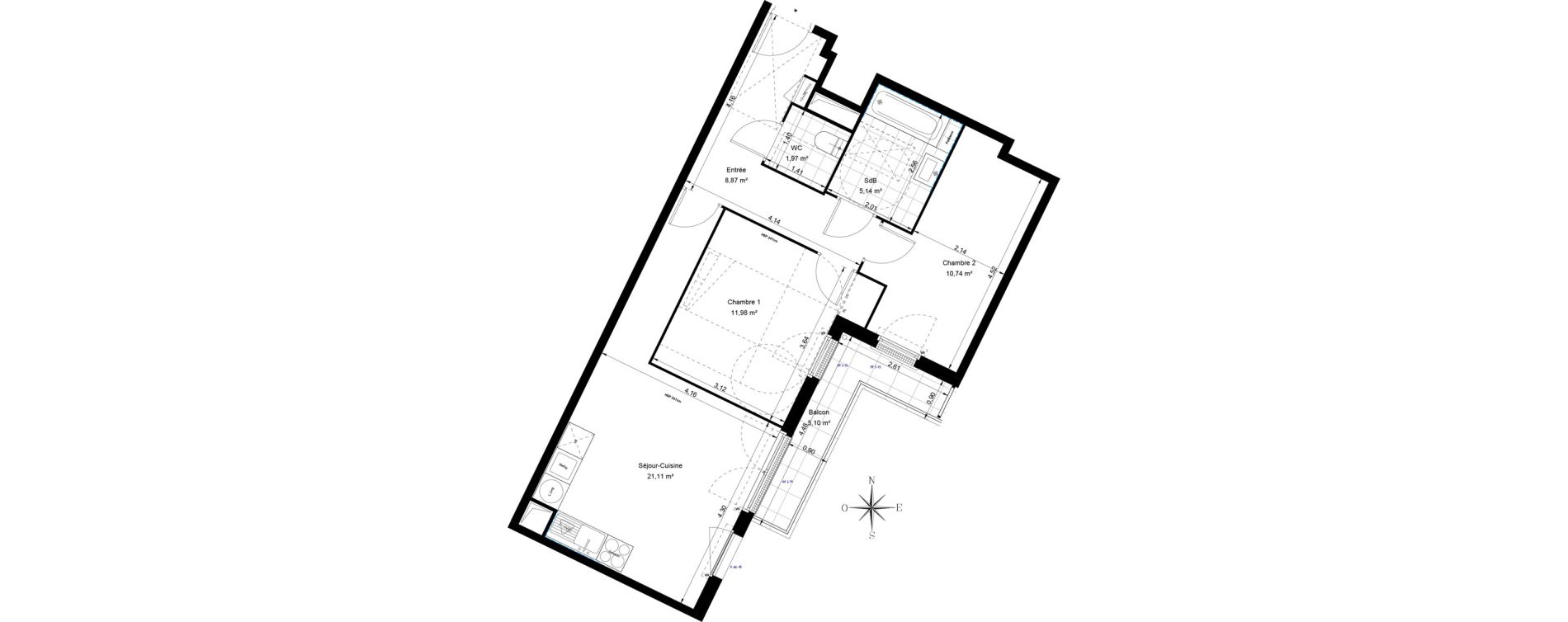 Appartement T3 de 59,82 m2 &agrave; Sannois Voltaire