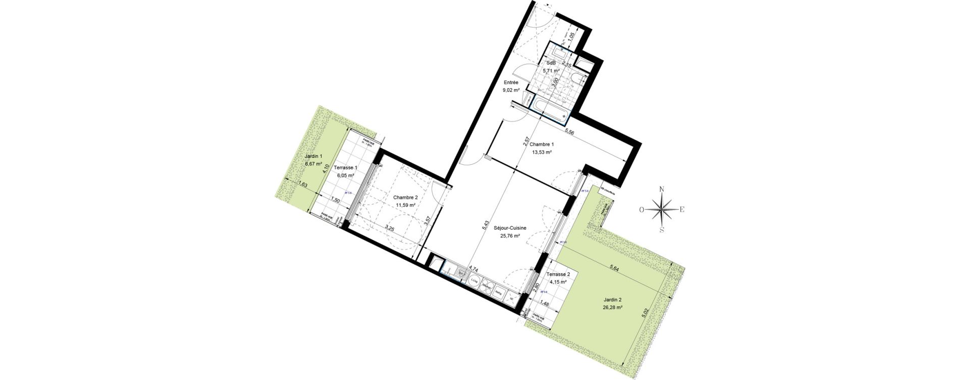Appartement T3 de 65,61 m2 &agrave; Sannois Voltaire