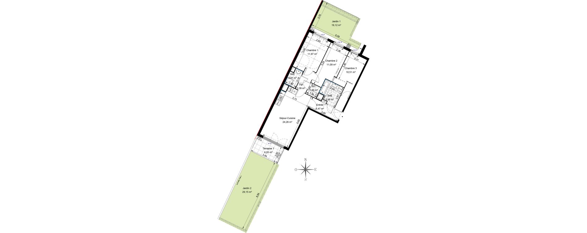 Appartement T4 de 77,84 m2 &agrave; Sannois Voltaire