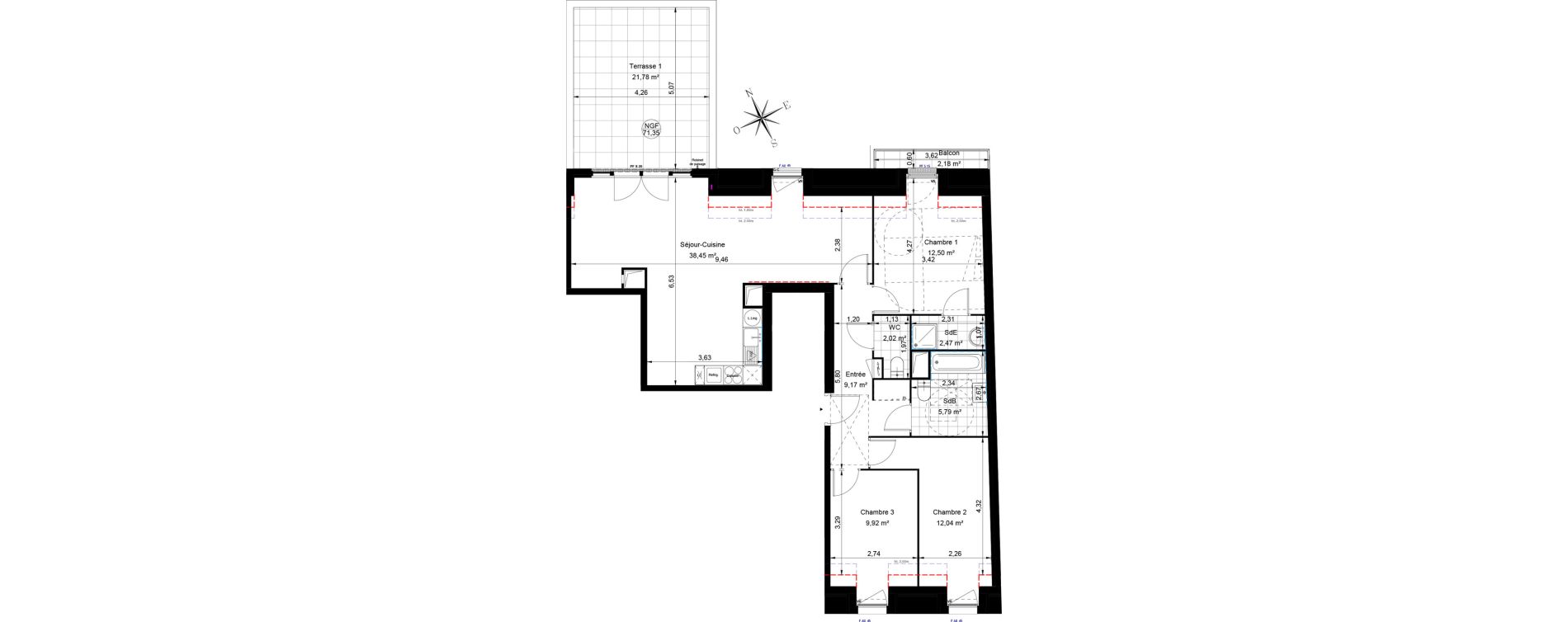 Appartement T4 de 92,37 m2 &agrave; Sannois Voltaire