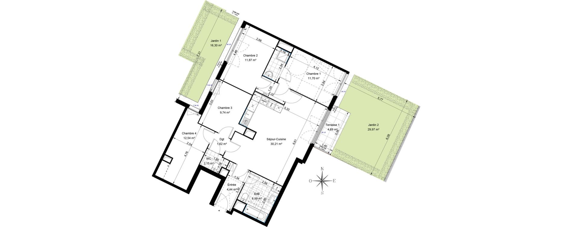 Appartement T5 de 96,71 m2 &agrave; Sannois Voltaire
