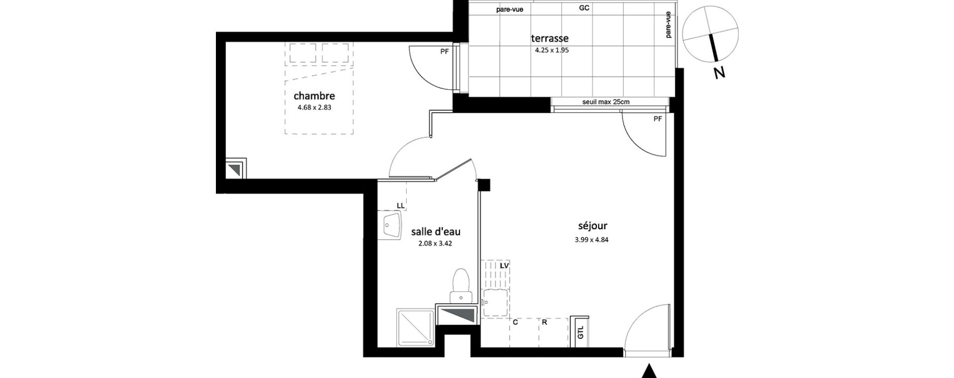 Appartement T2 de 39,03 m2 &agrave; Sarcelles Centre