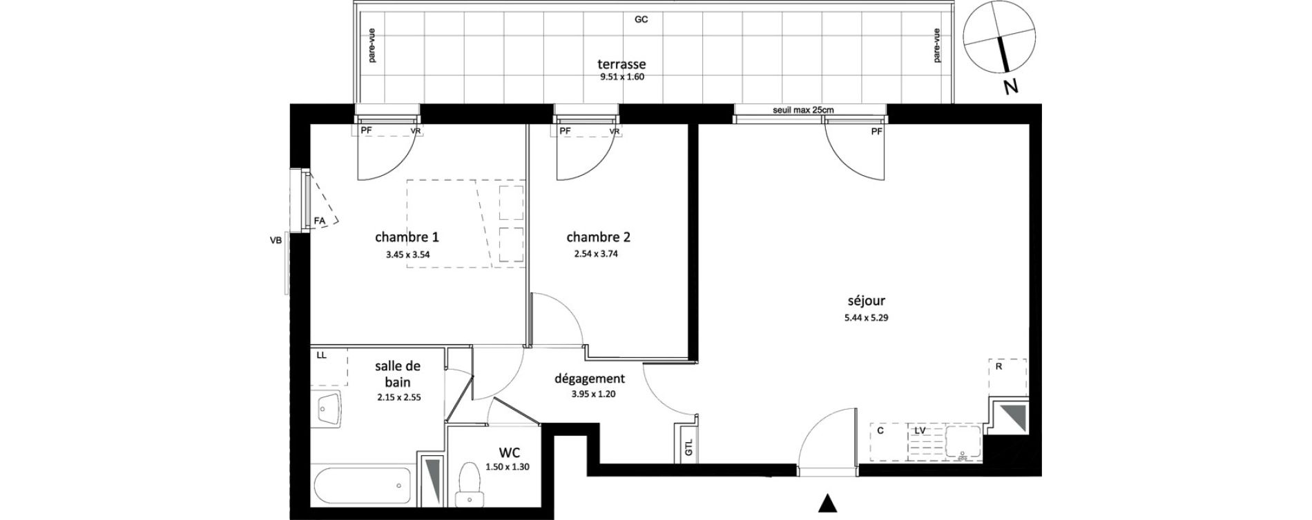 Appartement T3 de 61,72 m2 &agrave; Sarcelles Centre