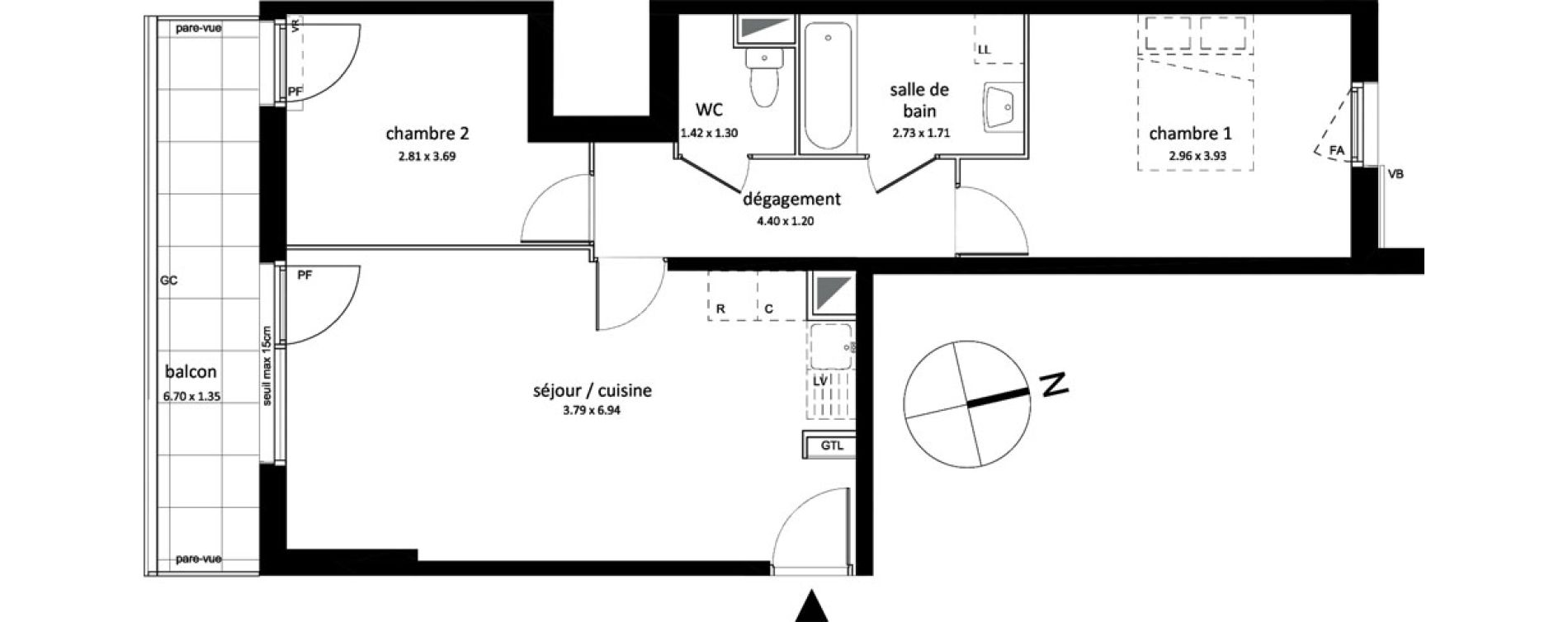 Appartement T3 de 58,91 m2 &agrave; Sarcelles Centre
