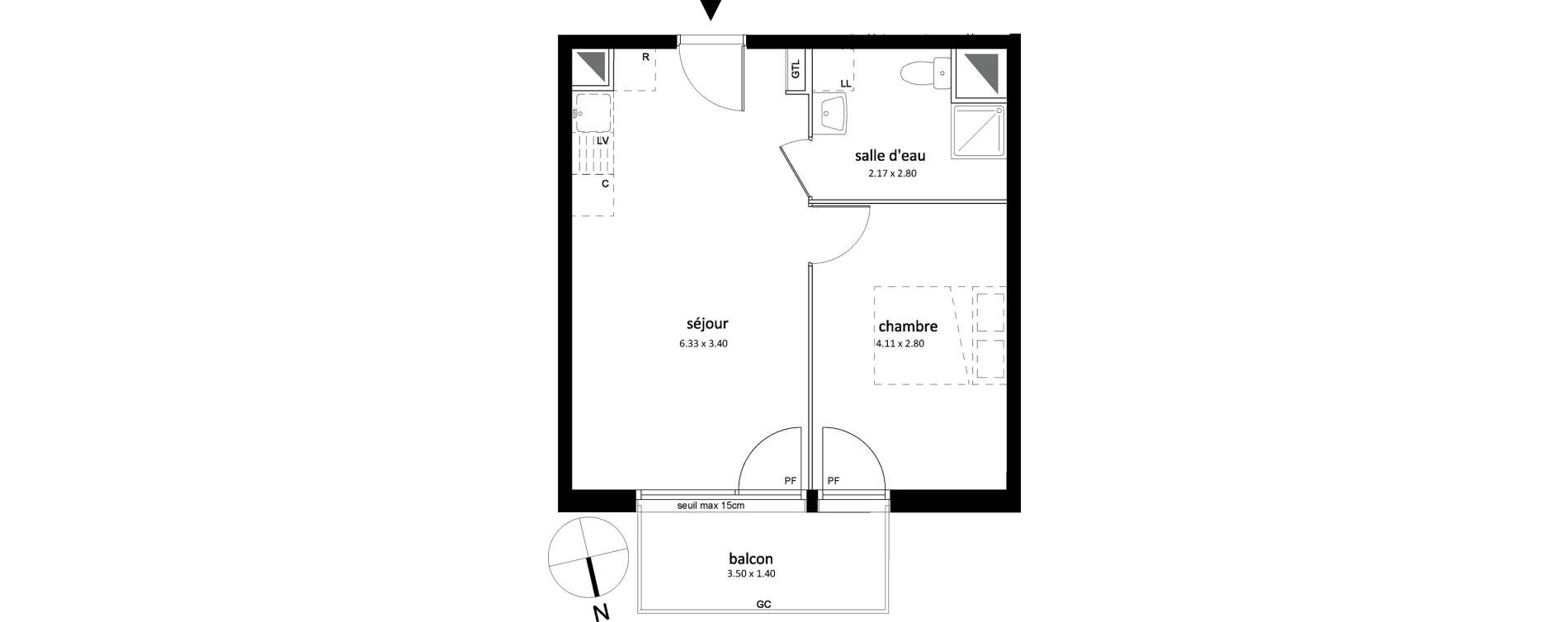 Appartement T2 de 37,88 m2 &agrave; Sarcelles Centre
