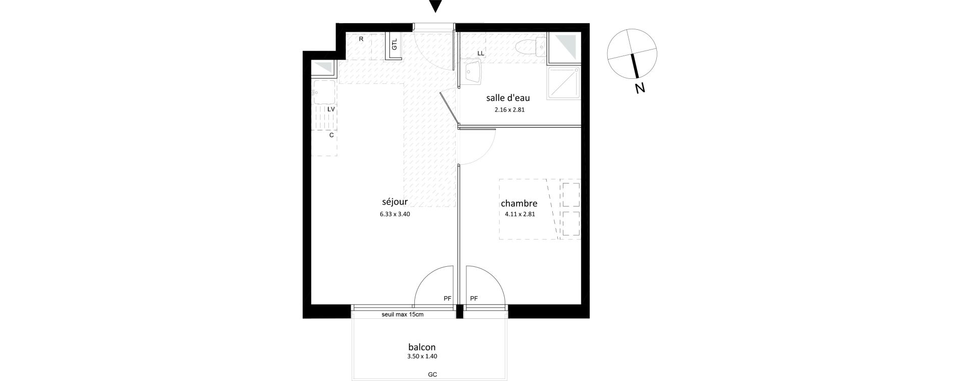 Appartement T2 de 37,56 m2 &agrave; Sarcelles Centre