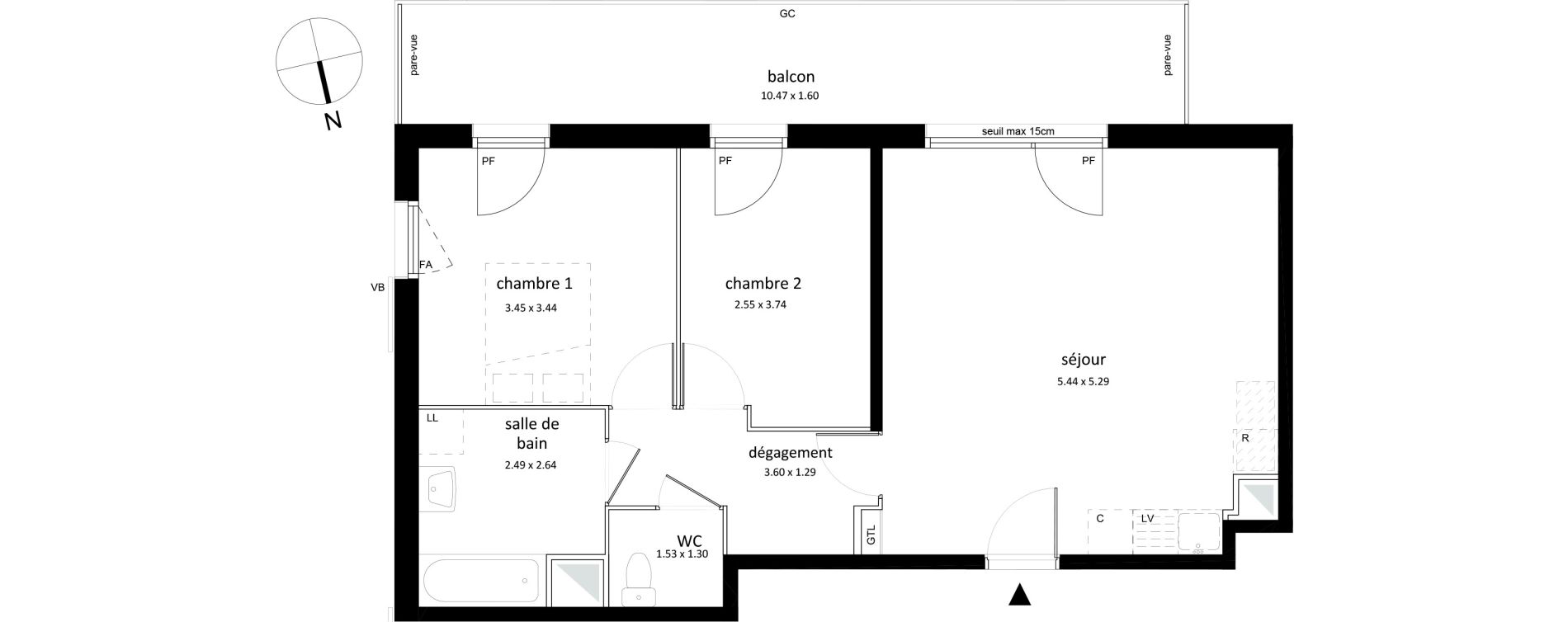 Appartement T3 de 62,42 m2 &agrave; Sarcelles Centre