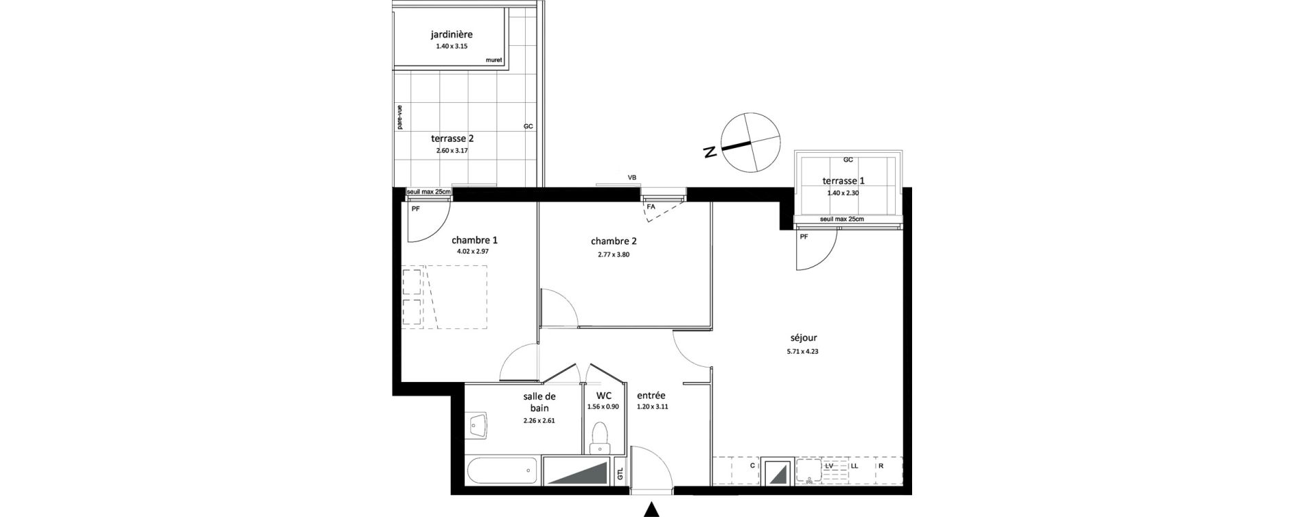 Appartement T3 de 62,76 m2 &agrave; Sarcelles Centre