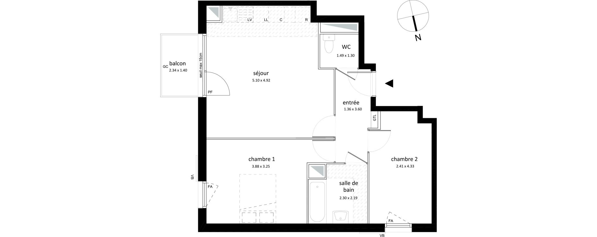 Appartement T3 de 58,00 m2 &agrave; Sarcelles Centre