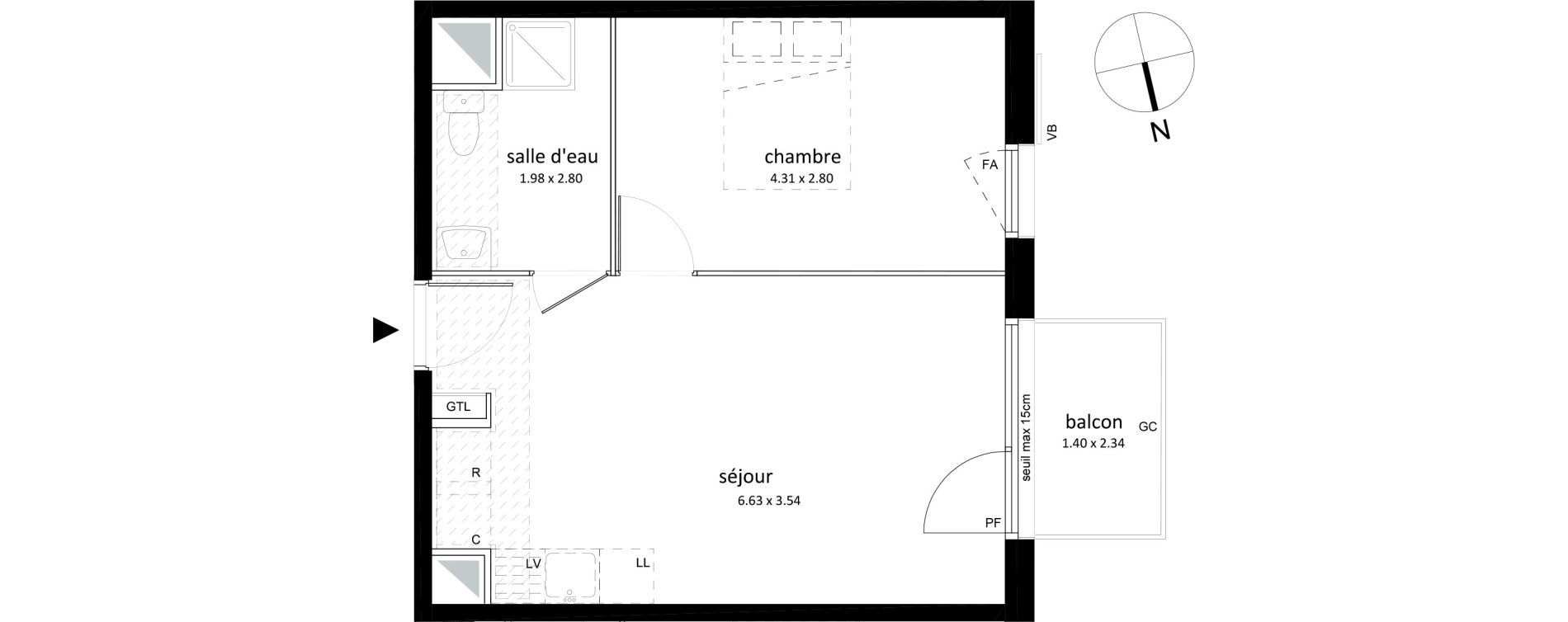 Appartement T2 de 39,26 m2 &agrave; Sarcelles Centre