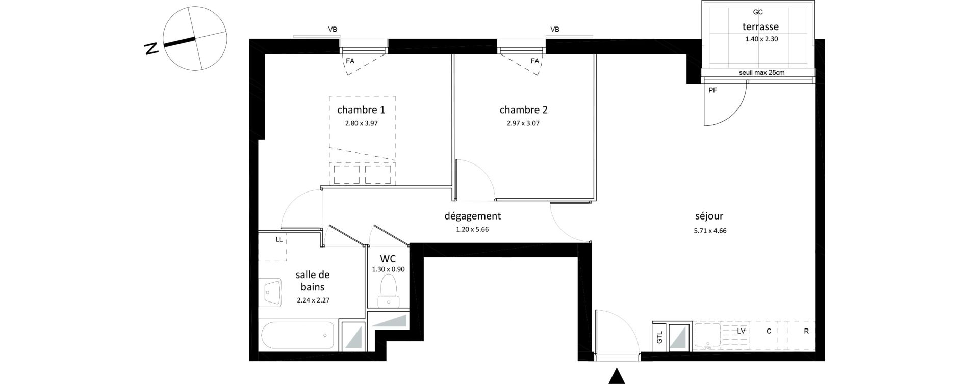 Appartement T3 de 61,33 m2 &agrave; Sarcelles Centre