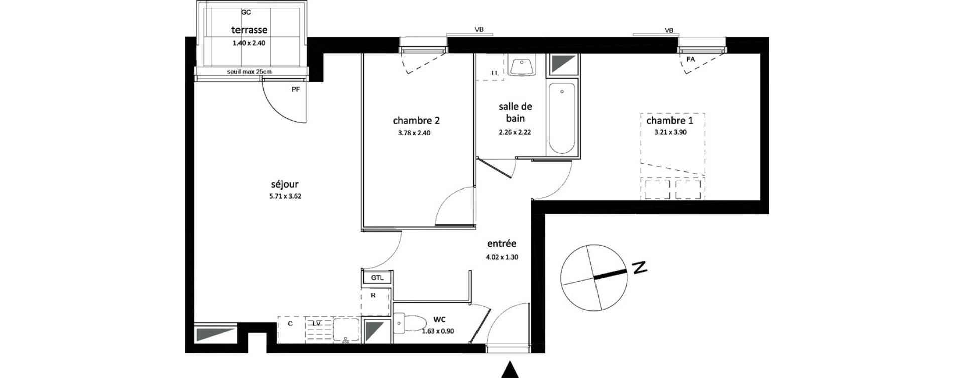 Appartement T3 de 57,67 m2 &agrave; Sarcelles Centre