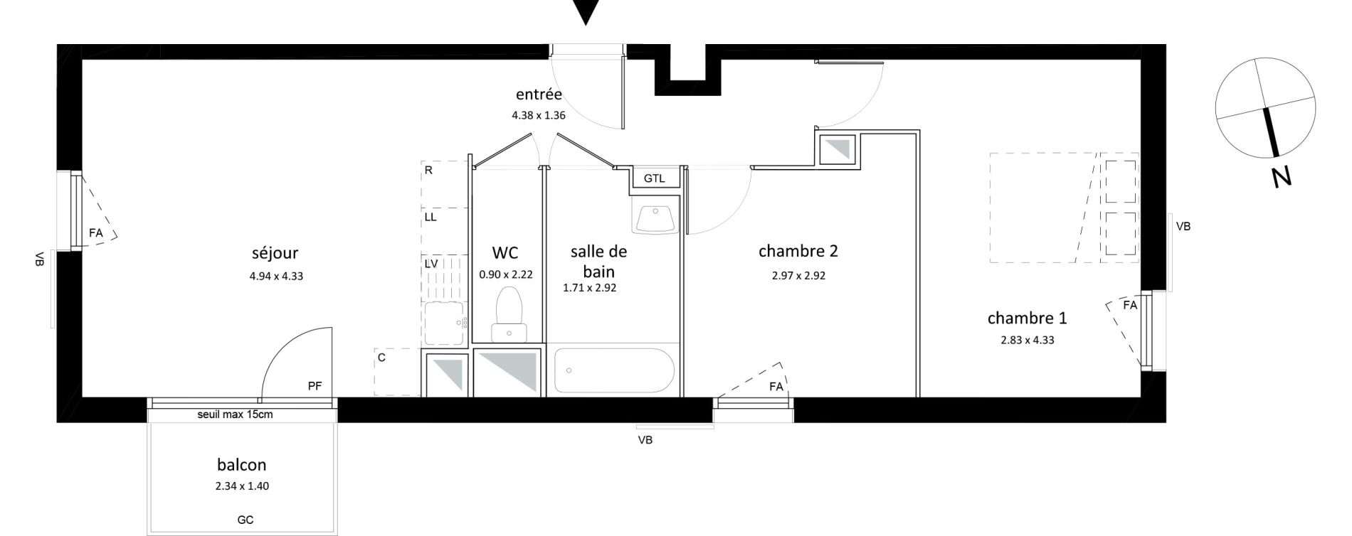 Appartement T3 de 55,89 m2 &agrave; Sarcelles Centre