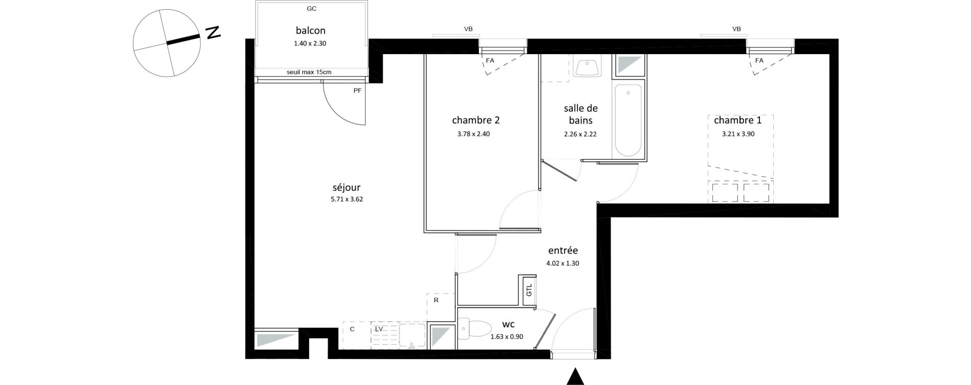 Appartement T3 de 57,77 m2 &agrave; Sarcelles Centre