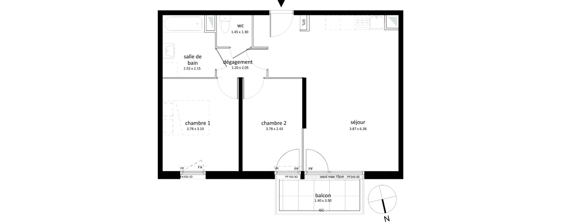 Appartement T3 de 58,76 m2 &agrave; Sarcelles Centre