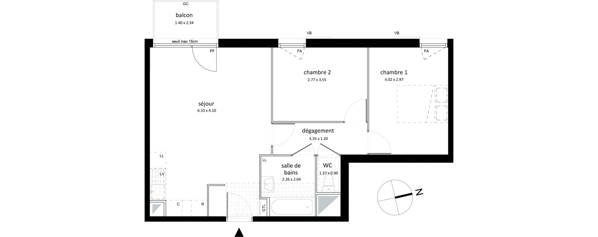 Appartement T3 de 58,98 m2 &agrave; Sarcelles Centre