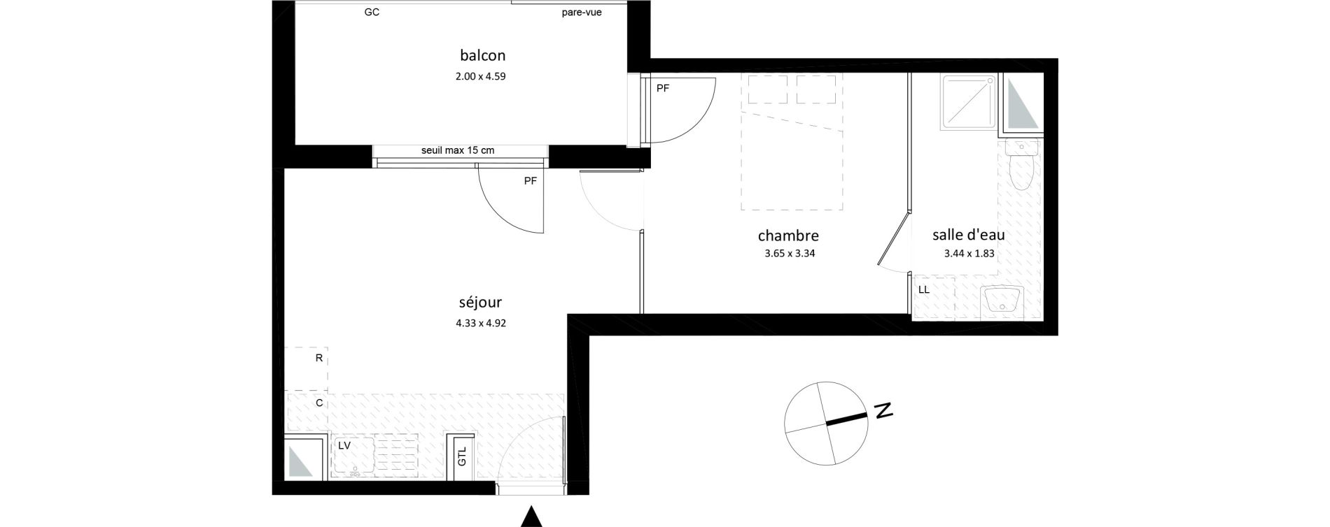 Appartement T2 de 36,06 m2 &agrave; Sarcelles Centre