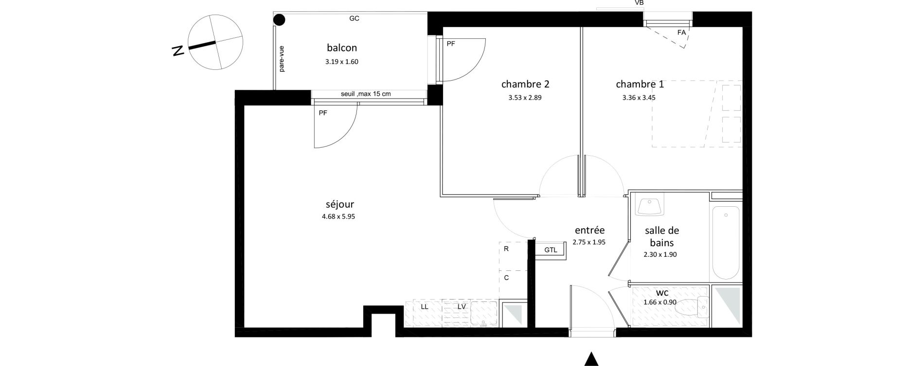 Appartement T3 de 56,35 m2 &agrave; Sarcelles Centre