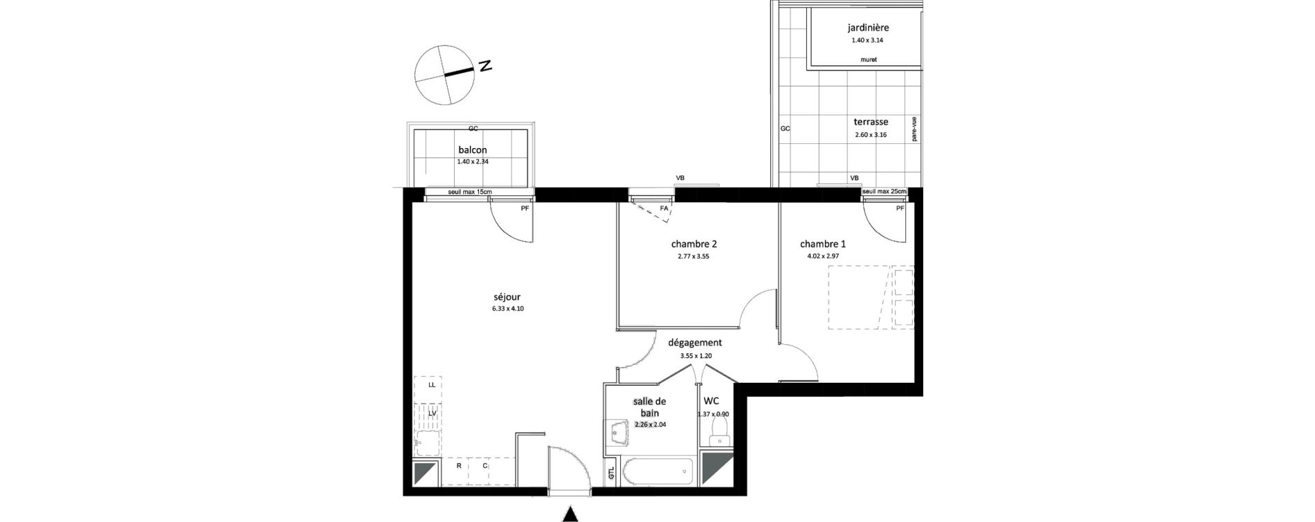 Appartement T3 de 59,17 m2 &agrave; Sarcelles Centre