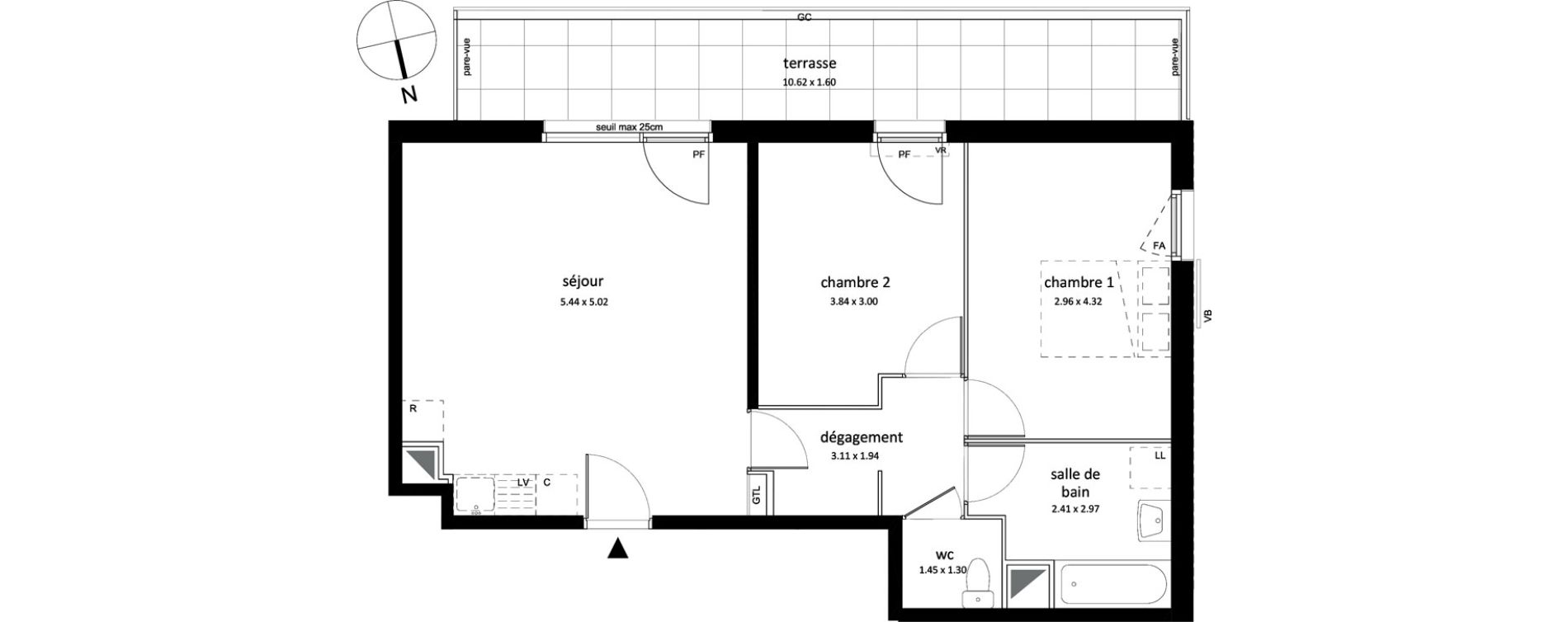 Appartement T3 de 63,24 m2 &agrave; Sarcelles Centre