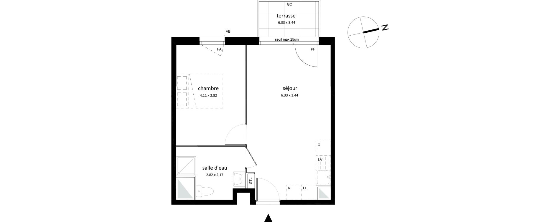Appartement T2 de 37,69 m2 &agrave; Sarcelles Centre