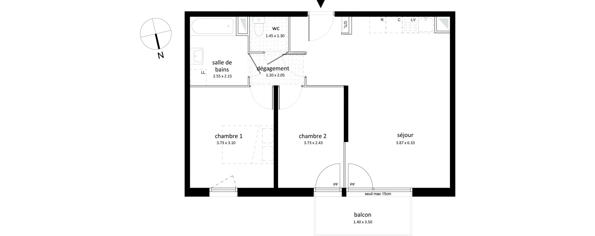 Appartement T3 de 58,30 m2 &agrave; Sarcelles Centre