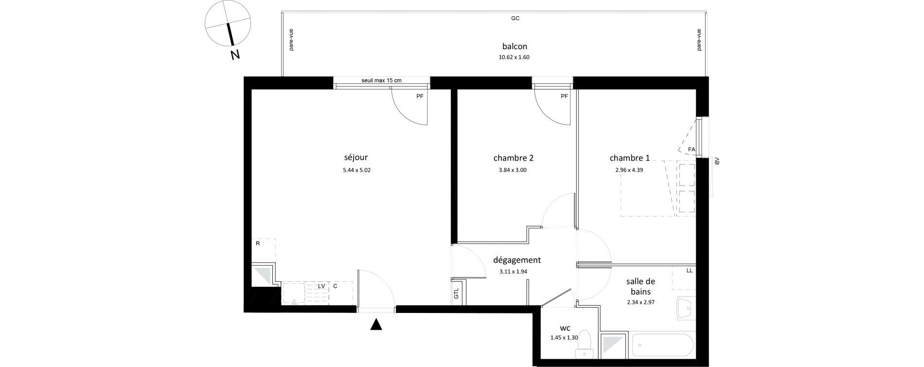 Appartement T3 de 63,25 m2 &agrave; Sarcelles Centre