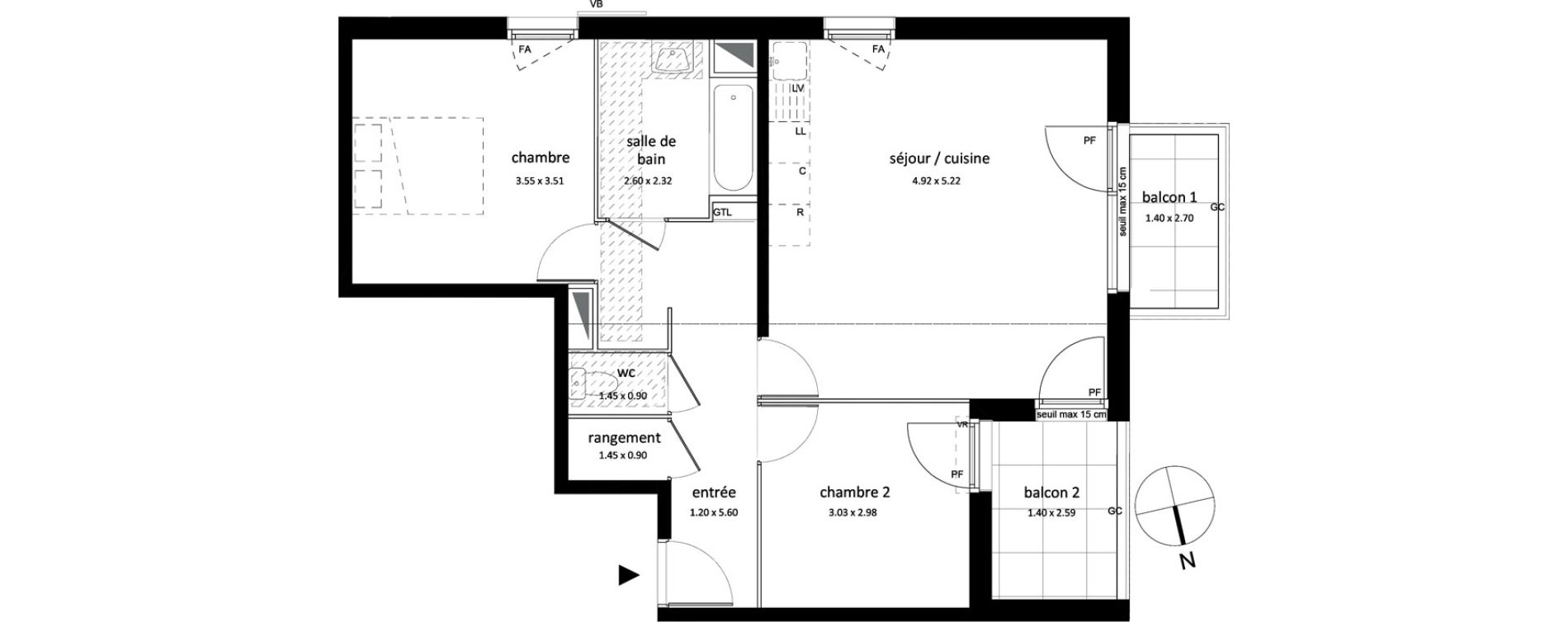 Appartement T3 de 64,13 m2 &agrave; Sarcelles Centre