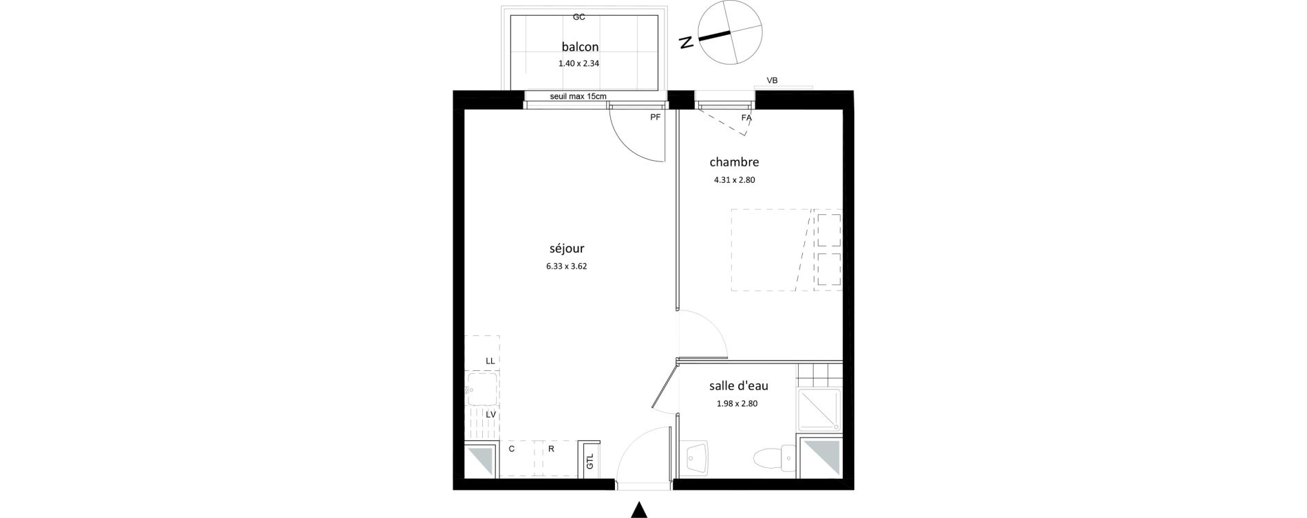 Appartement T2 de 39,26 m2 &agrave; Sarcelles Centre