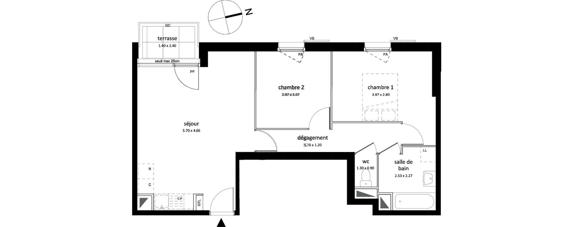 Appartement T3 de 59,22 m2 &agrave; Sarcelles Centre
