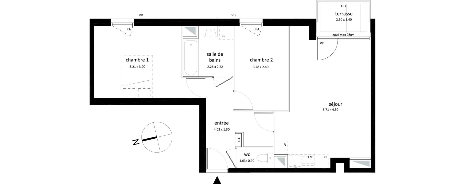 Appartement T3 de 57,77 m2 &agrave; Sarcelles Centre